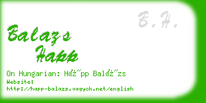 balazs happ business card